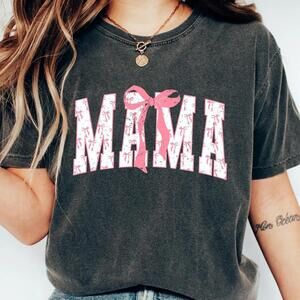 Coquette Bow Mama T-Shirt, Retro Comfort Sweatshirt, Mother
